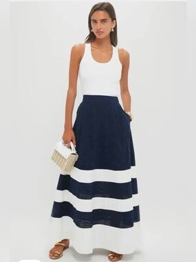 Tuckernuck Navy & White Stripe Kit Maxi w/Liner Size S NWT